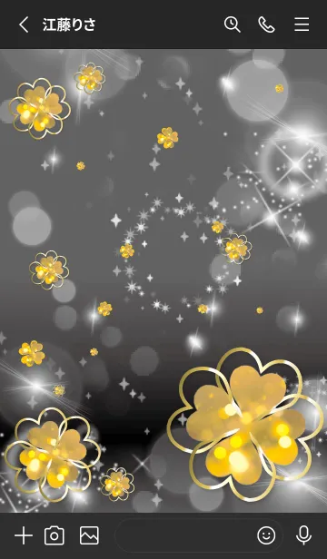 [LINE着せ替え] 黒 : 黄金の光クローバーの画像2