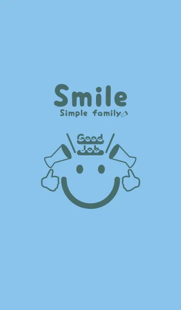 [LINE着せ替え] スマイル＆グッジョブ 勿忘草色の画像1