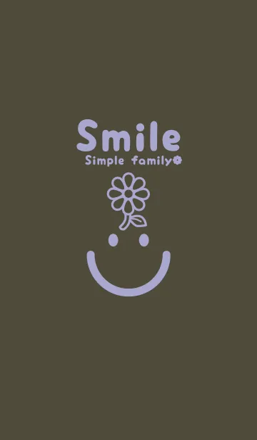 [LINE着せ替え] スマイル＆フラワー 黒紫の画像1