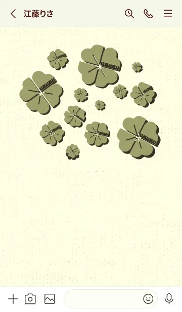 [LINE着せ替え] Piano clover 柳茶の画像2