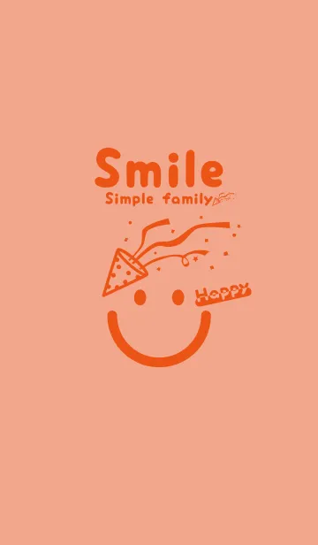 [LINE着せ替え] スマイル＆ハッピー サーモンピンクの画像1