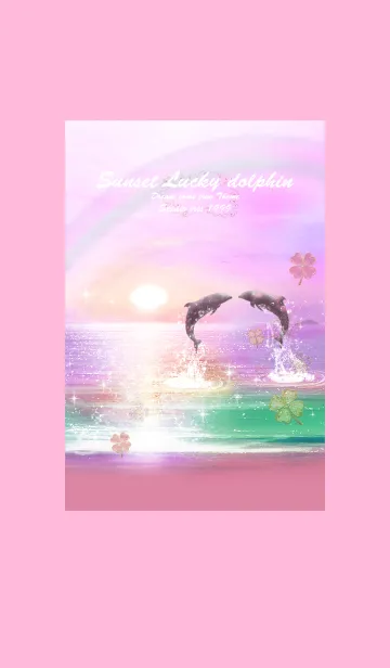 [LINE着せ替え] 運気上昇✨Sunset lucky clover Dolphinの画像1