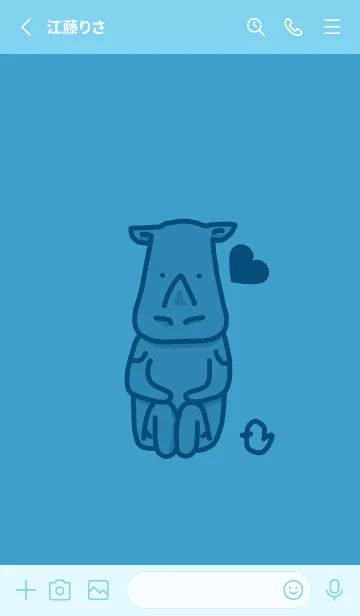 [LINE着せ替え] サイとハート ヨットブルーの画像2