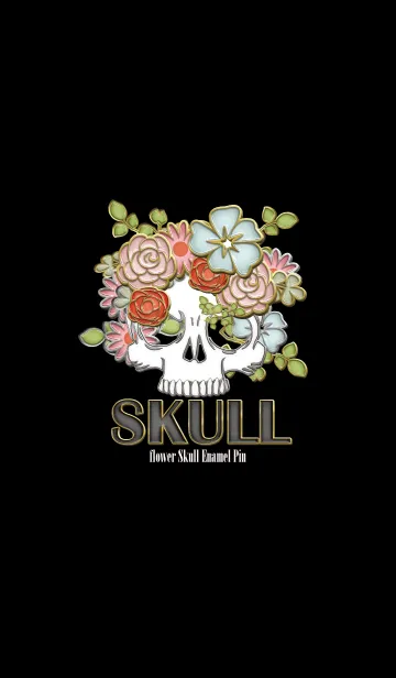 [LINE着せ替え] Enamel Pin FLOWER SKULL 60の画像1