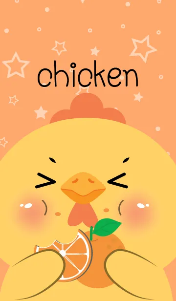 [LINE着せ替え] Chicken Love Orange Theme (JP)の画像1