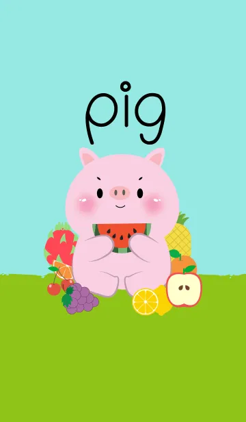 Cute Pig Pig  Love Fruit Theme (JP)の着せ替えメイン画像
