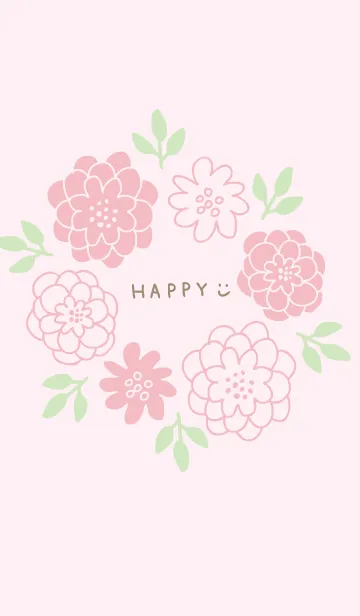 [LINE着せ替え] 花輪 ピンク4の画像1