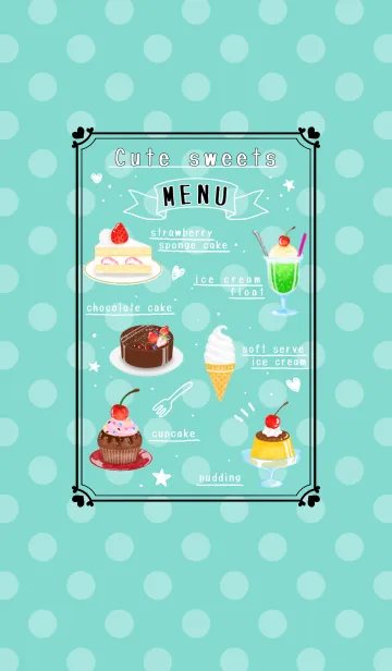 [LINE着せ替え] かわいいお菓子 -light green-の画像1