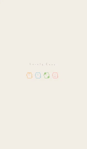 [LINE着せ替え] 4 whisker cats (line)/beige colorful.の画像1