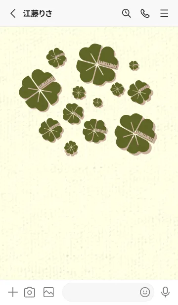 [LINE着せ替え] Piano clover オリーブグリーンの画像2