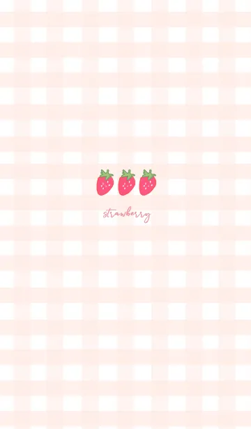 [LINE着せ替え] いちご×チェック柄 (sweetpink)の画像1