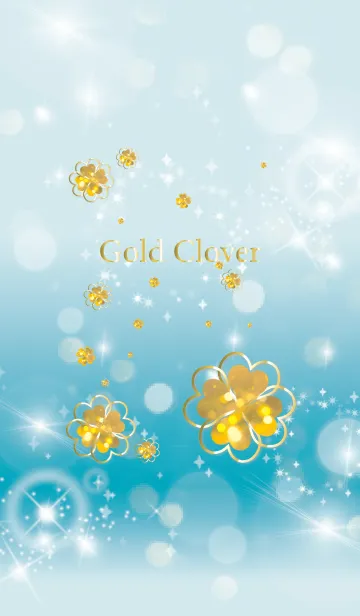 [LINE着せ替え] 青 : 黄金の光クローバーの画像1