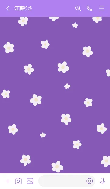 [LINE着せ替え] Floret Pattern - 07-01 パープル Ver.iの画像2