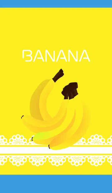 [LINE着せ替え] レースとバナナ 青色の画像1