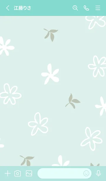 [LINE着せ替え] くすみカラー 白い花14の画像2