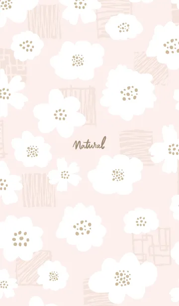 [LINE着せ替え] おしゃれ 花 白 ピンク2の画像1