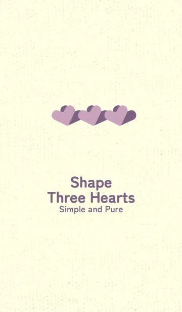 [LINE着せ替え] 3つのハート型の着せかえ 紅藤色の画像1