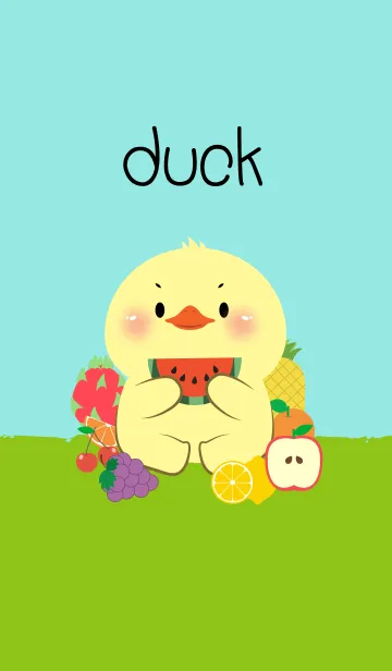 [LINE着せ替え] Cute Duck Love Fruit Theme (JP)の画像1