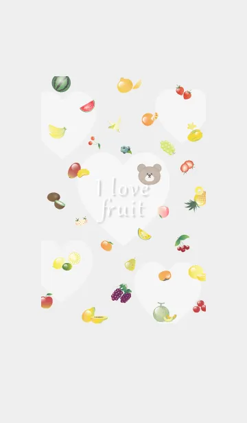 [LINE着せ替え] I love fruit♡グレー01_1の画像1