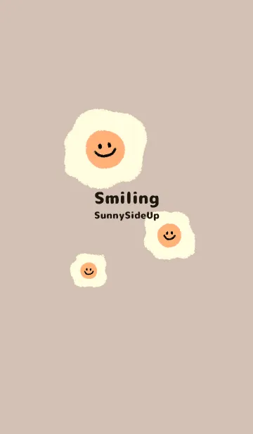 [LINE着せ替え] にこにこ 目玉焼き 英語 - セピアの画像1