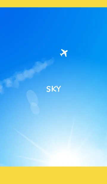 [LINE着せ替え] 飛行機雲 黄色の画像1