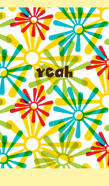 [LINE着せ替え] ポップ花 薄い黄色の画像1