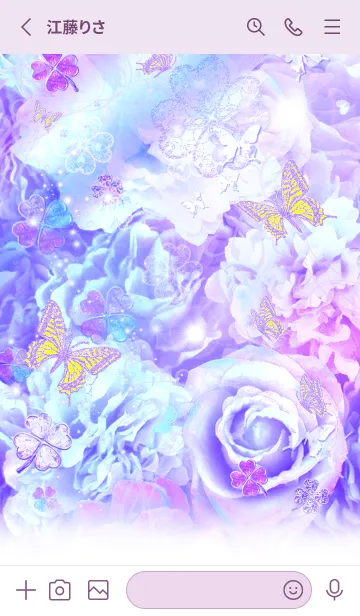 [LINE着せ替え] 運気を最強にする着替え紫色バラと蝶#の画像2