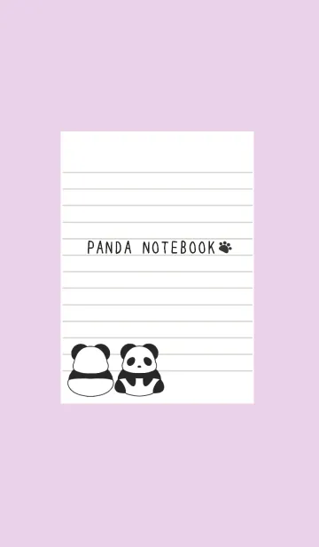 [LINE着せ替え] パンダのノートの着せかえ/ライトパープルの画像1