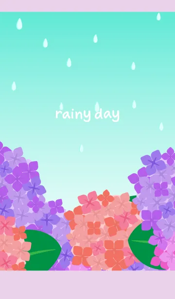 [LINE着せ替え] 雨の日のあじさい 薄い紫の画像1