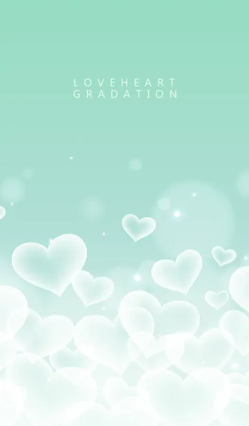 [LINE着せ替え] LOVE HEART GRADATION Emerald&White 2の画像1