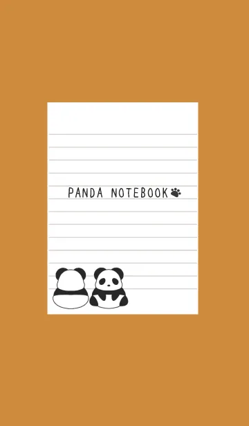 [LINE着せ替え] パンダのノート/ブラウン/オレンジの画像1