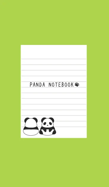 [LINE着せ替え] パンダのノートの着せかえ/レッド/グリーンの画像1