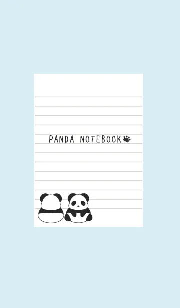 [LINE着せ替え] パンダのノート/ライトブルー/イエローの画像1