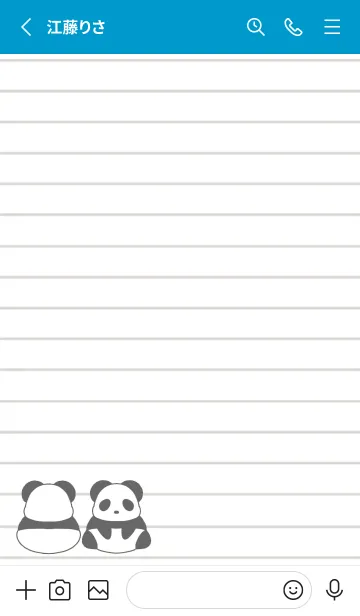 [LINE着せ替え] パンダのノート/ライトブルー/イエローの画像2