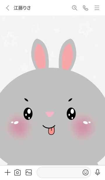 [LINE着せ替え] Simple Cute Face  Rabbit (JP)の画像2