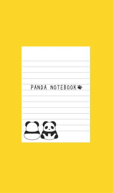[LINE着せ替え] パンダのノートの着せかえ/イエロー/朱色の画像1