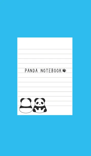 [LINE着せ替え] パンダのノートの着せかえ/ブルー/グリーンの画像1