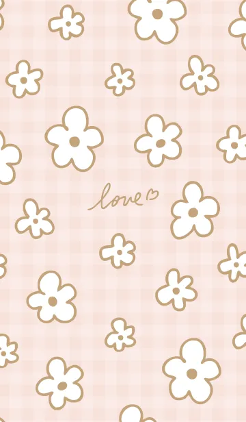 [LINE着せ替え] おしゃれなベージュ花26の画像1