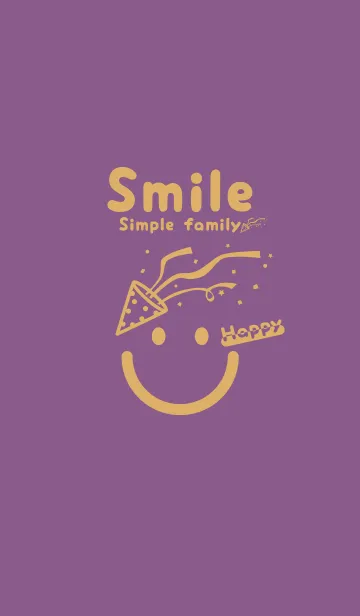 [LINE着せ替え] スマイル＆ハッピー 古代紫の画像1