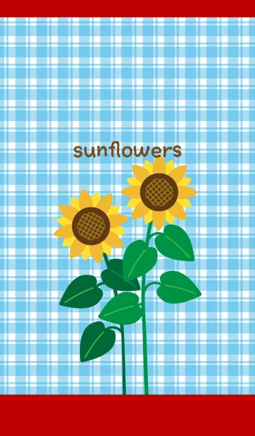 [LINE着せ替え] cute sunflowers on red & beige JPの画像1