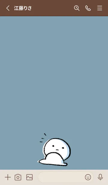 [LINE着せ替え] ベージュと青 : まる 3の画像2