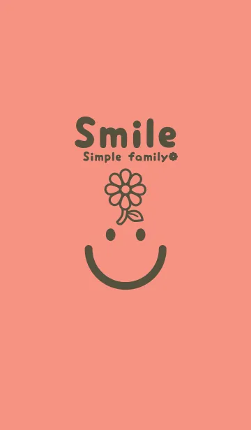 [LINE着せ替え] スマイル＆フラワー 鮭色の画像1