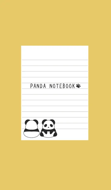[LINE着せ替え] パンダのノートの着せかえ/くすみイエローの画像1