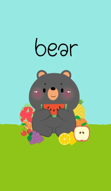 [LINE着せ替え] Cute Black Bear  Love Fruit Theme (JP)の画像1