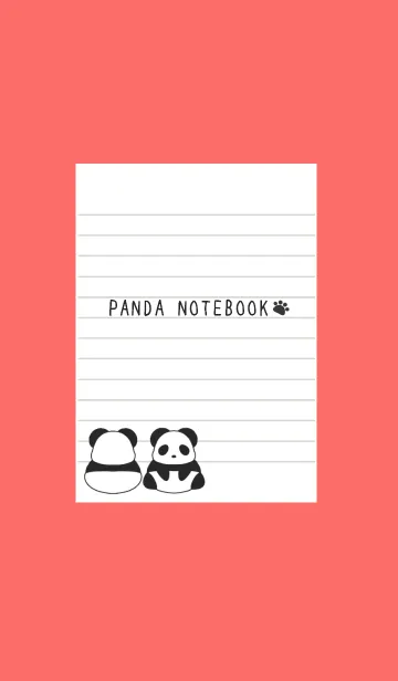 [LINE着せ替え] パンダのノートの着せかえ/朱色の画像1