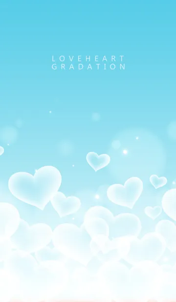 [LINE着せ替え] LOVE HEART GRADATION Blue&White 2の画像1