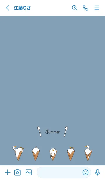 [LINE着せ替え] 溶けたアヒル！ ！ ！(サマーブルー)の画像2