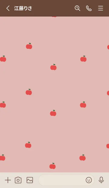 [LINE着せ替え] ピンクベージュとリンゴ。の画像2