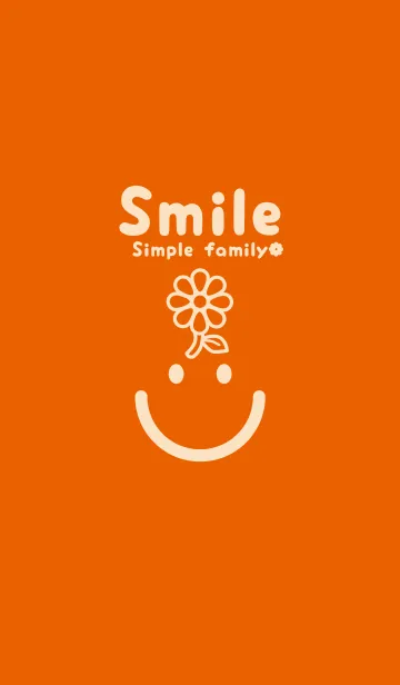 [LINE着せ替え] スマイル＆フラワー 朱色の画像1