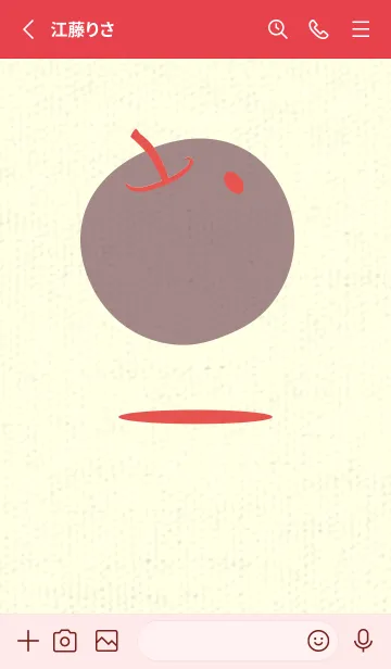 [LINE着せ替え] りんご型のきせかえ ポピーレッドの画像2